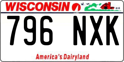WI license plate 796NXK