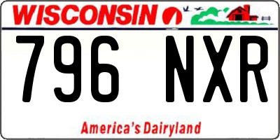 WI license plate 796NXR