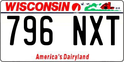 WI license plate 796NXT