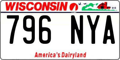 WI license plate 796NYA