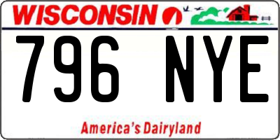 WI license plate 796NYE