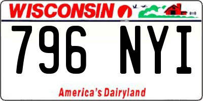 WI license plate 796NYI