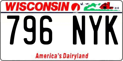 WI license plate 796NYK