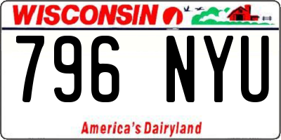 WI license plate 796NYU