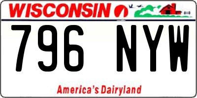 WI license plate 796NYW