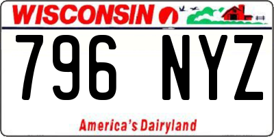 WI license plate 796NYZ