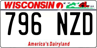 WI license plate 796NZD