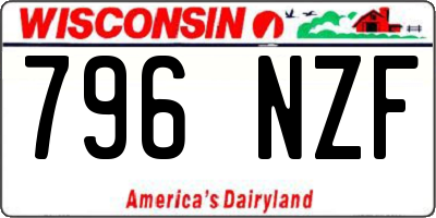 WI license plate 796NZF