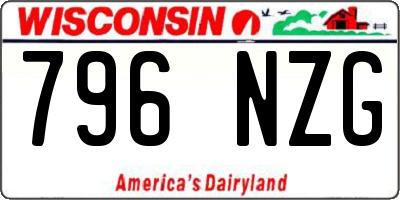 WI license plate 796NZG