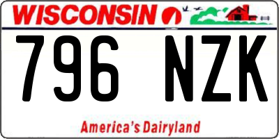 WI license plate 796NZK