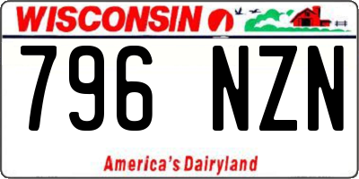 WI license plate 796NZN