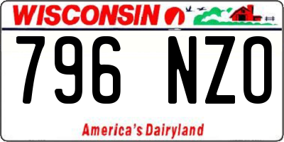 WI license plate 796NZO
