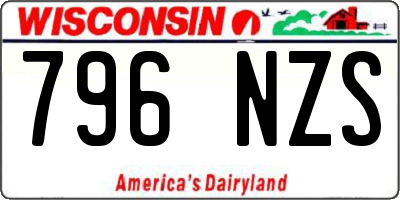 WI license plate 796NZS