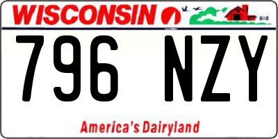WI license plate 796NZY