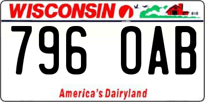 WI license plate 796OAB