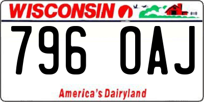 WI license plate 796OAJ