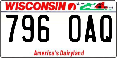 WI license plate 796OAQ