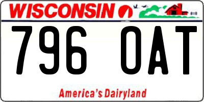 WI license plate 796OAT