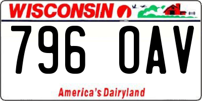 WI license plate 796OAV