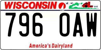 WI license plate 796OAW