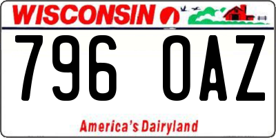 WI license plate 796OAZ