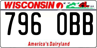 WI license plate 796OBB