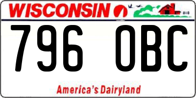 WI license plate 796OBC