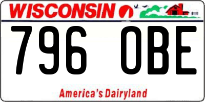 WI license plate 796OBE