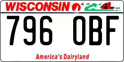 WI license plate 796OBF