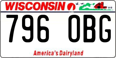 WI license plate 796OBG