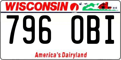 WI license plate 796OBI
