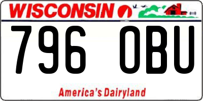 WI license plate 796OBU
