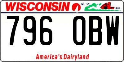 WI license plate 796OBW