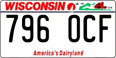 WI license plate 796OCF