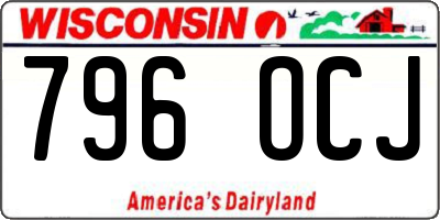 WI license plate 796OCJ