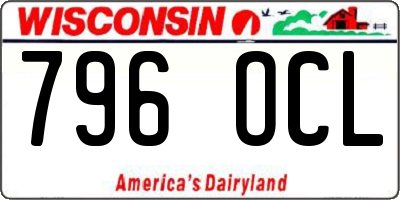 WI license plate 796OCL
