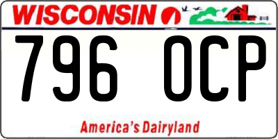 WI license plate 796OCP