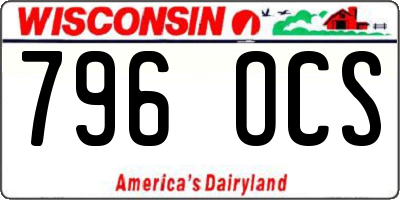 WI license plate 796OCS