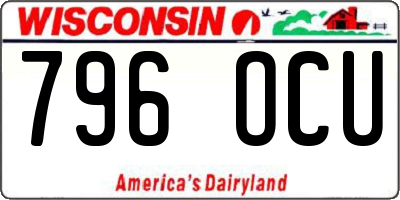 WI license plate 796OCU