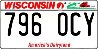 WI license plate 796OCY
