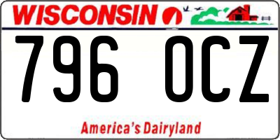 WI license plate 796OCZ