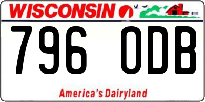 WI license plate 796ODB