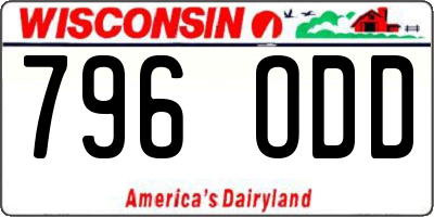 WI license plate 796ODD