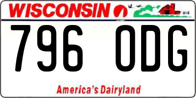 WI license plate 796ODG