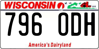 WI license plate 796ODH