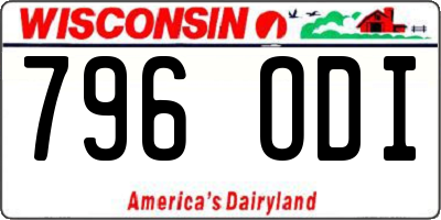 WI license plate 796ODI
