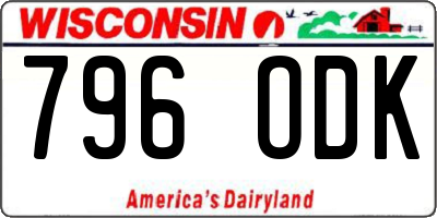 WI license plate 796ODK