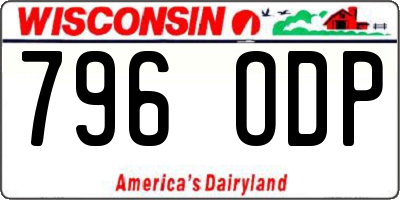 WI license plate 796ODP