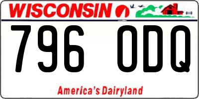 WI license plate 796ODQ