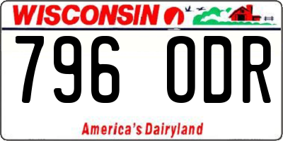 WI license plate 796ODR